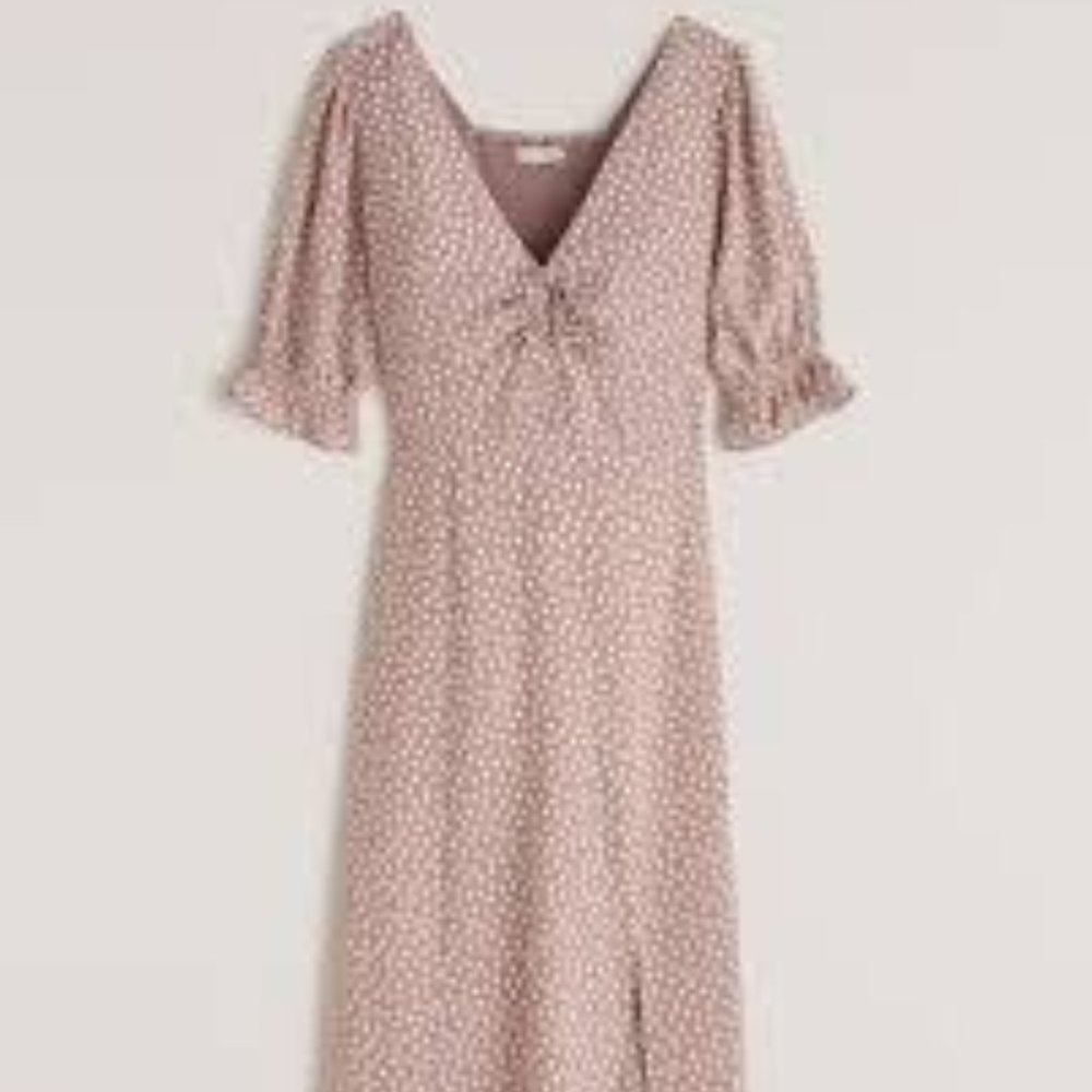 Abercrombie Cinched-Front Midi Dress